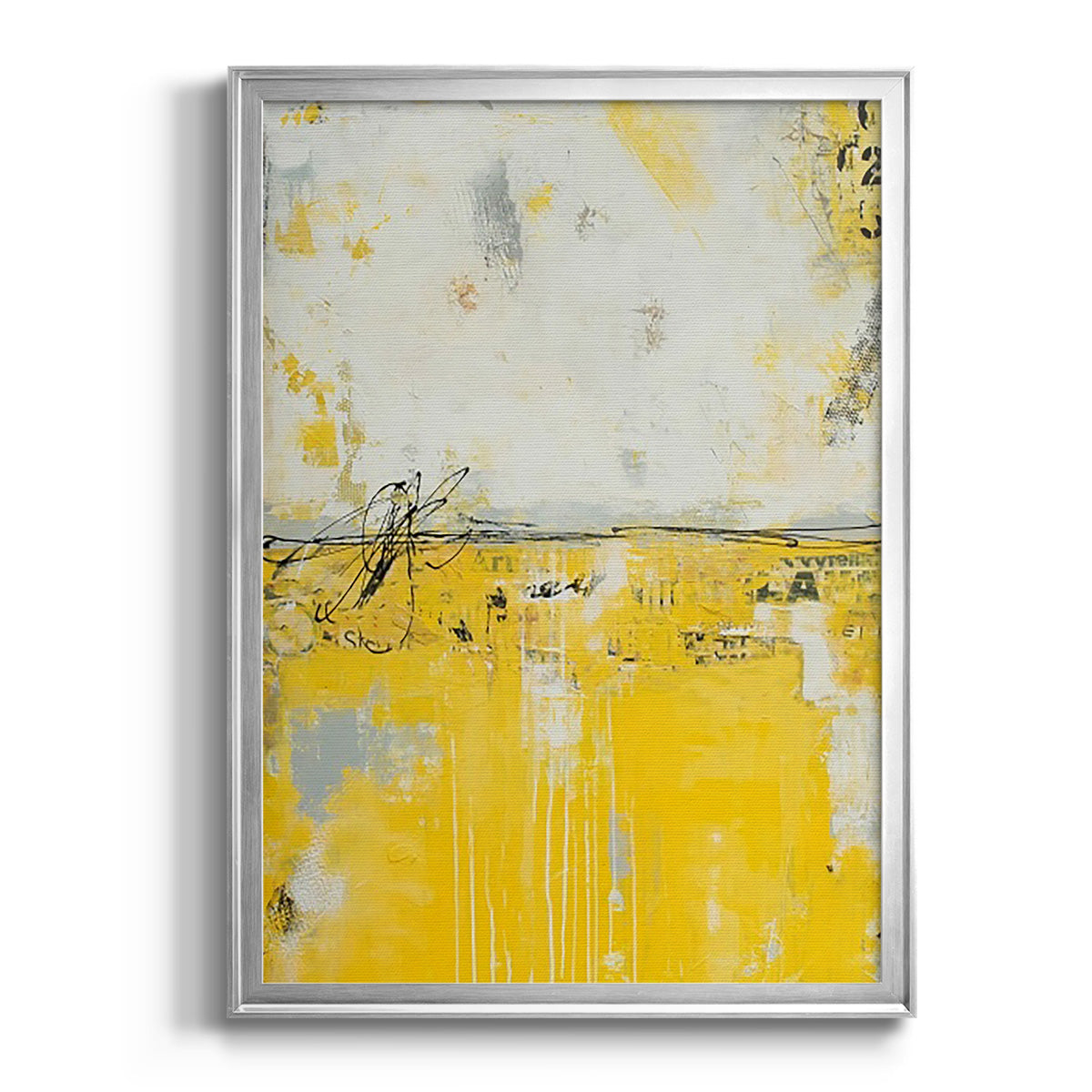 Yellow Bound - Modern Framed Canvas Print