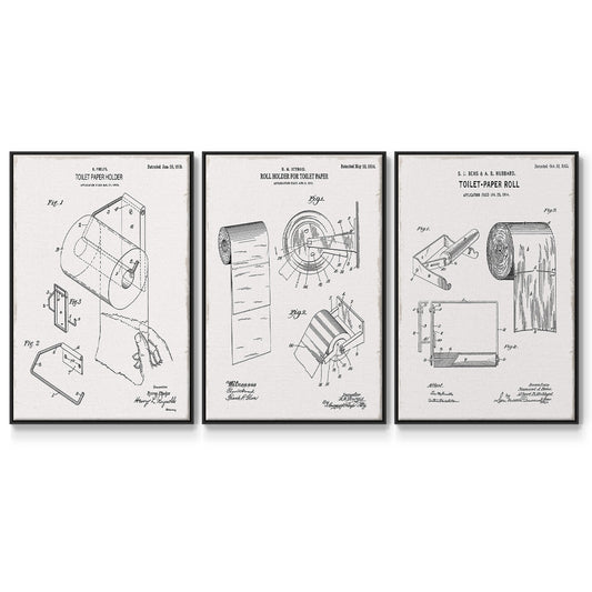 Toilet Paper Patent I - Floater Framed Canvas Set