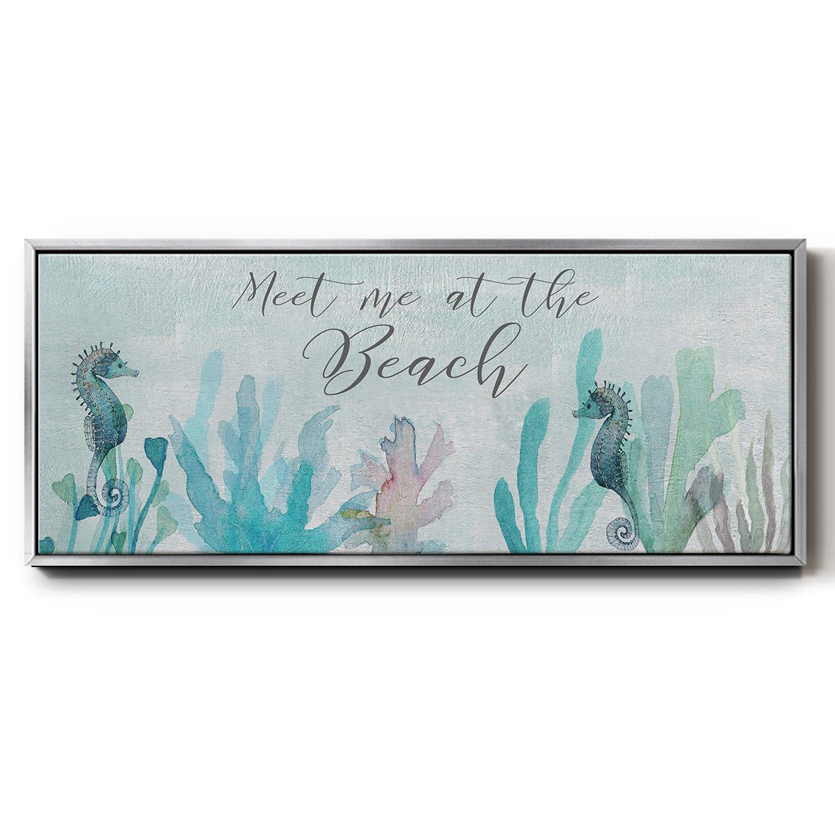 Seahorses and Coral - Floater Framed Canvas Print