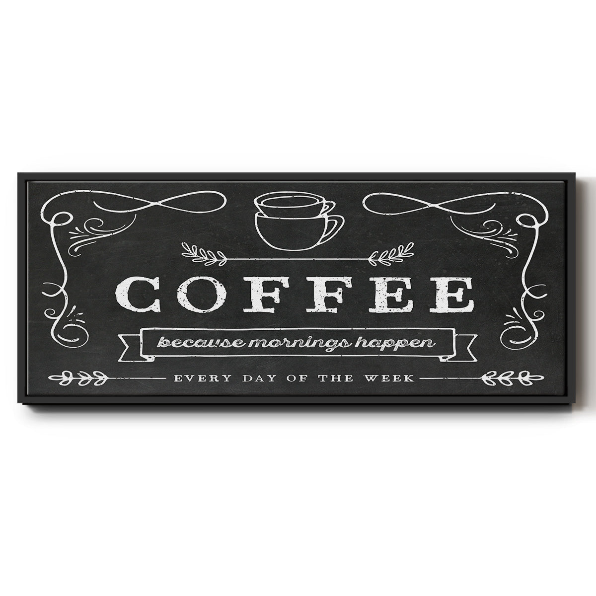 Coffee Everyday - Floater Framed Canvas Print