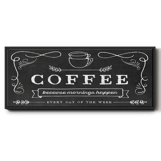 Coffee Everyday - Floater Framed Canvas Print