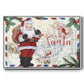 Christmas Par Avion Collection A - Framed Gallery Wrapped Canvas in Floating Frame