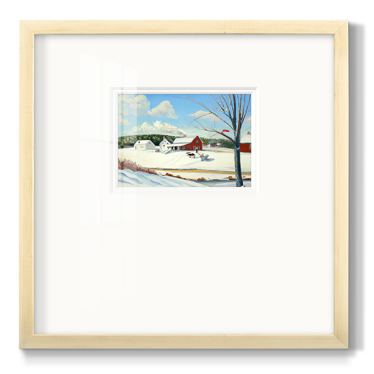 Winter Barn III - Double Matboard Framed Print
