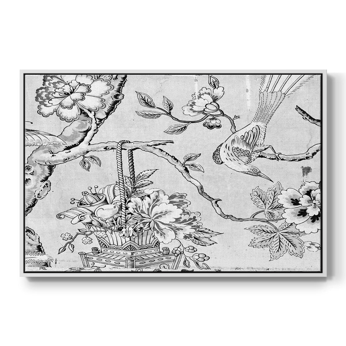 Vintage Abstract Print XIX - Floater Framed Canvas Print