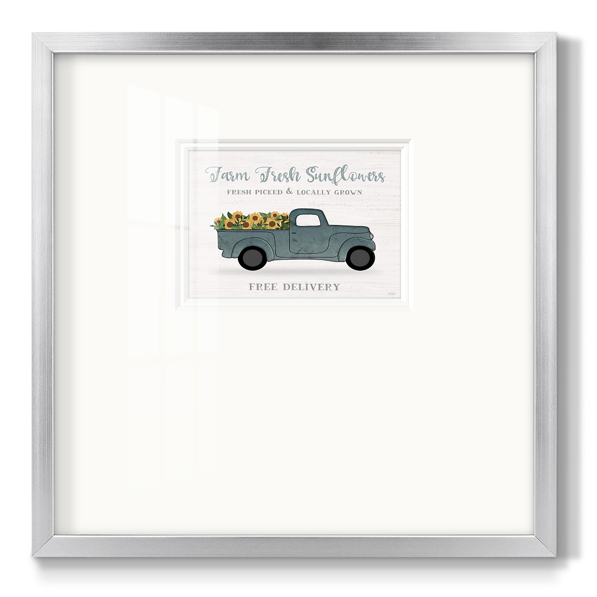Farmers Market Truck - Double Matboard Framed Print