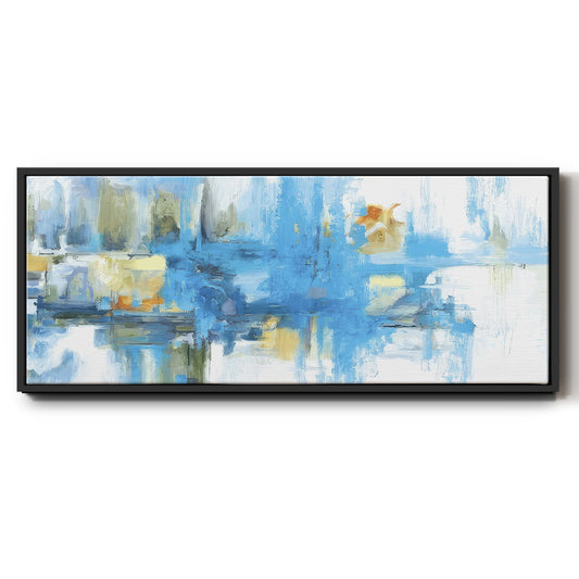 Metro Blue - Floater Framed Canvas Print