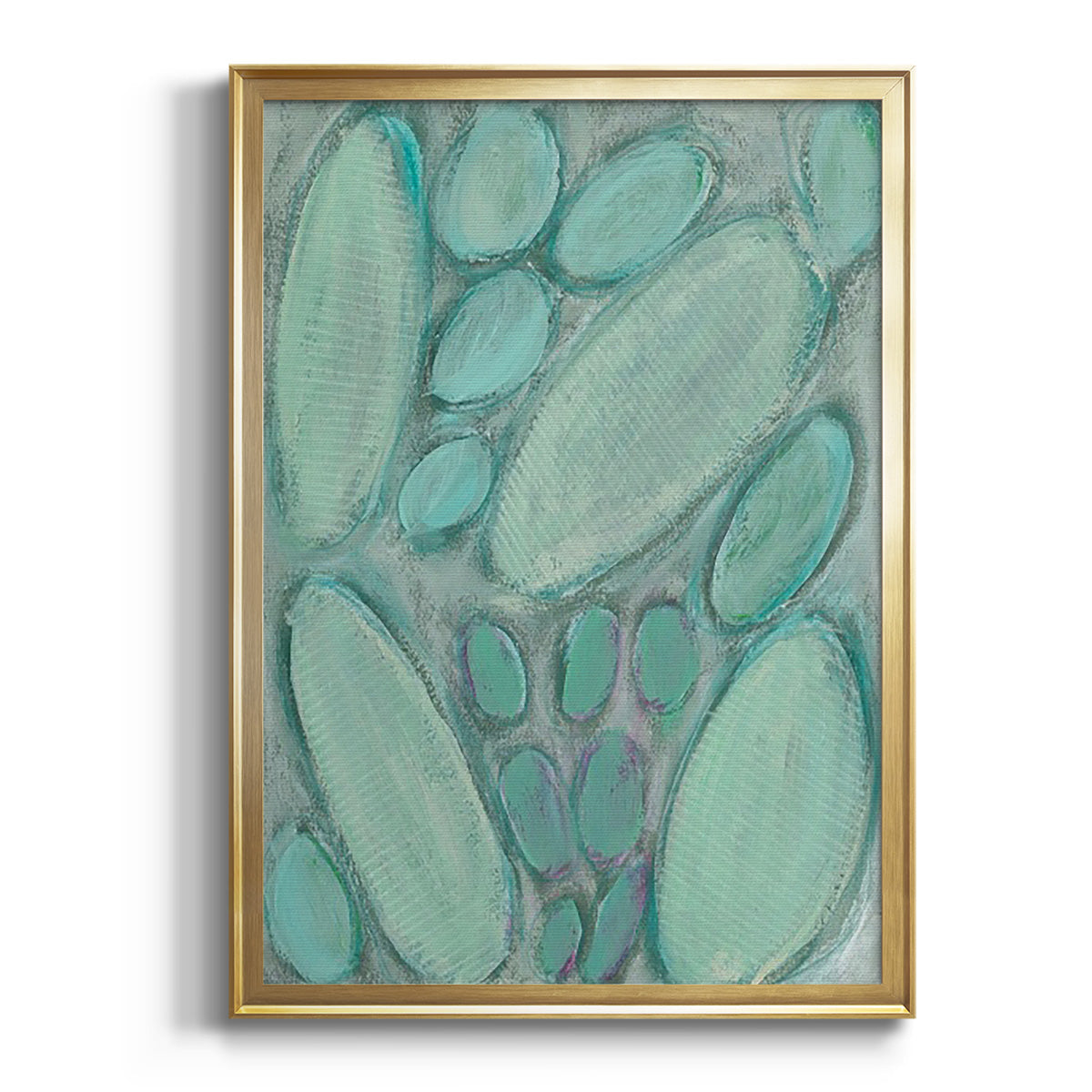 Blue Orbs I - Modern Framed Canvas Print