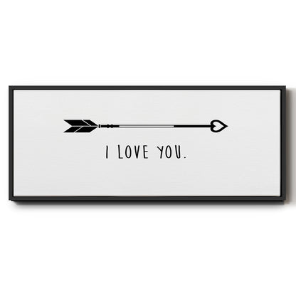 Love Arrow I - Floater Framed Canvas Print
