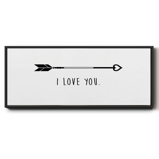 Love Arrow I - Floater Framed Canvas Print