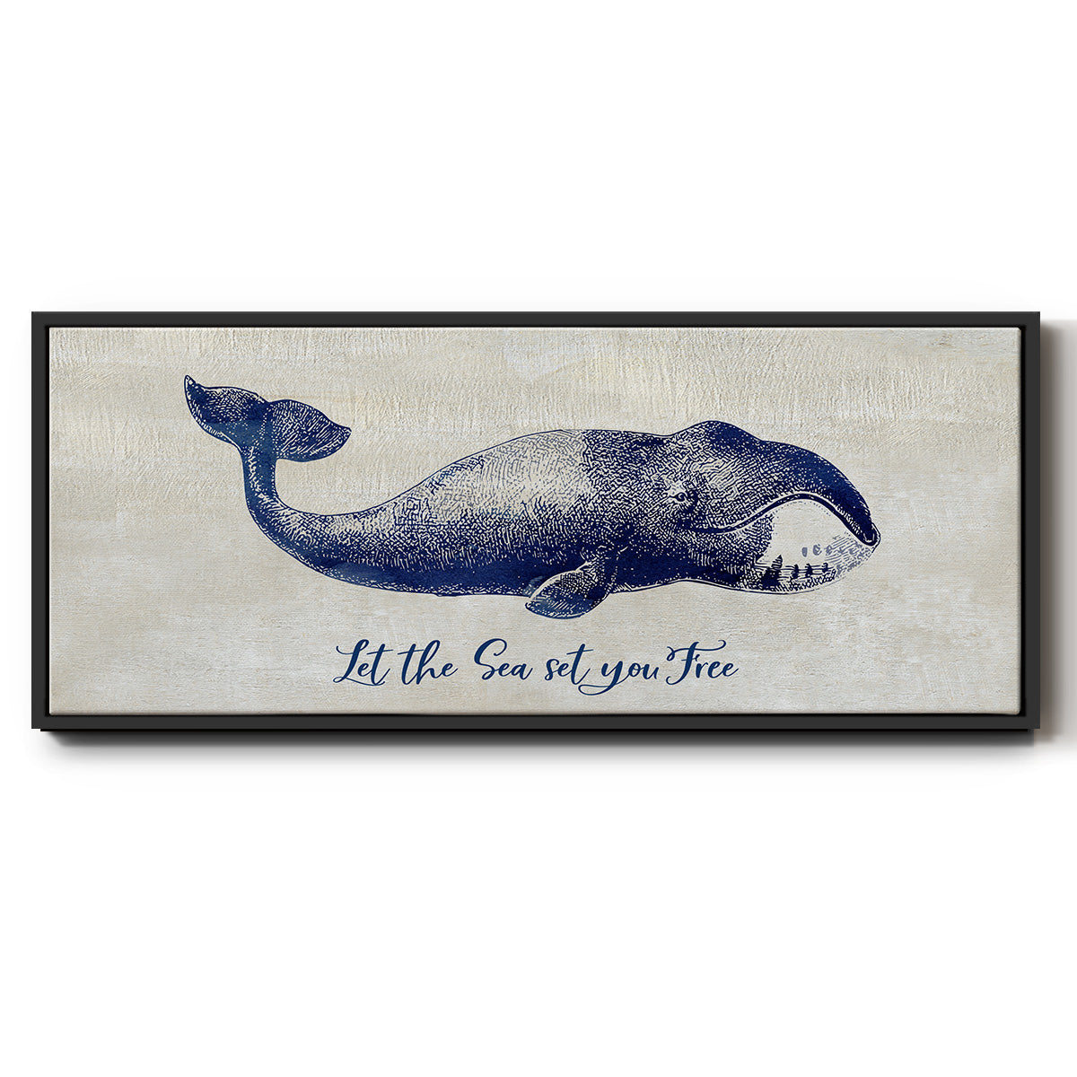 Let The Sea Set You Free - Floater Framed Canvas Print