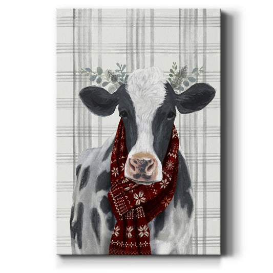 Yuletide Cow I Premium Gallery Wrapped Canvas - Ready to Hang