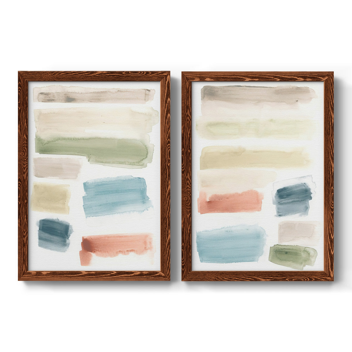 Watercolor Swatches I - Premium Framed Canvas 2 Piece Set - Ready to Hang