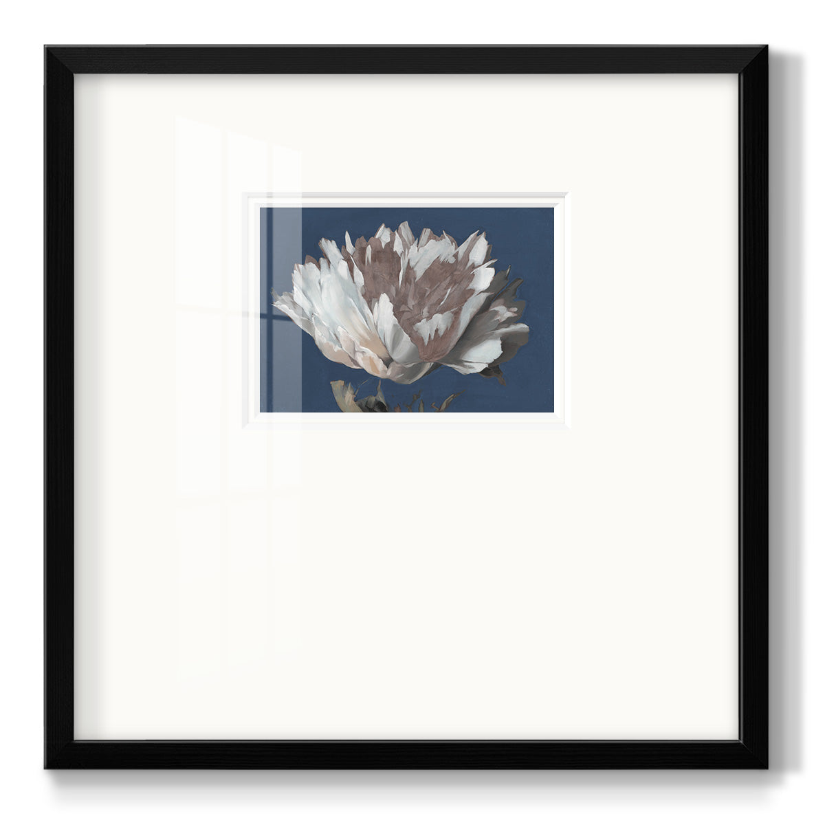 White Peony Premium Framed Print Double Matboard