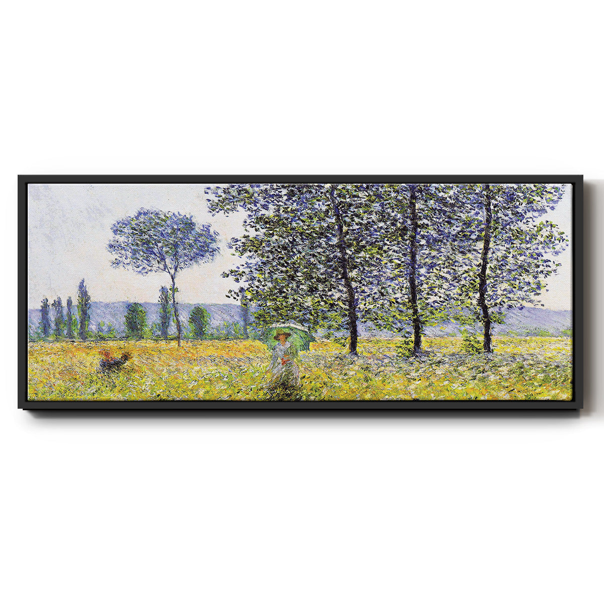 Sunlight Effect Under the Poplars, 1887 - Floater Framed Canvas Print