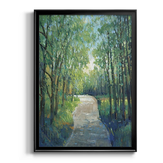 Golden Light Pathways I - Modern Framed Canvas Print