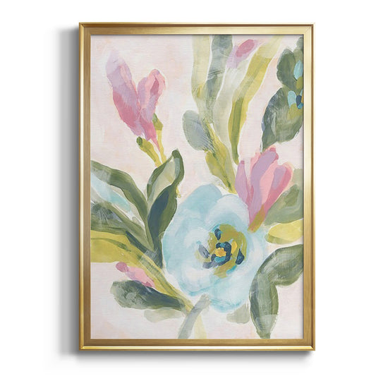 Floral Breeze Fresco  II - Modern Framed Canvas Print