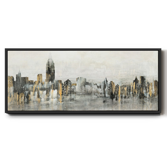 Bright City Lights - Floater Framed Canvas Print