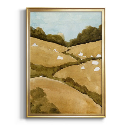 Scattered Sheep I - Modern Framed Canvas Print