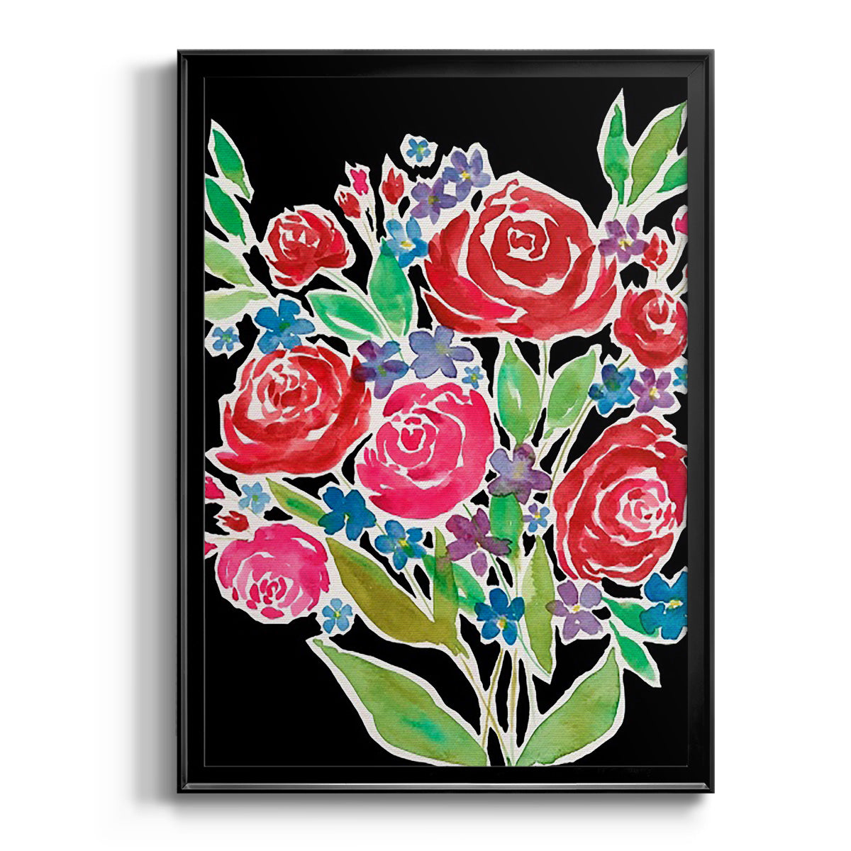 Floral Choir Bouquet - Modern Framed Canvas Print