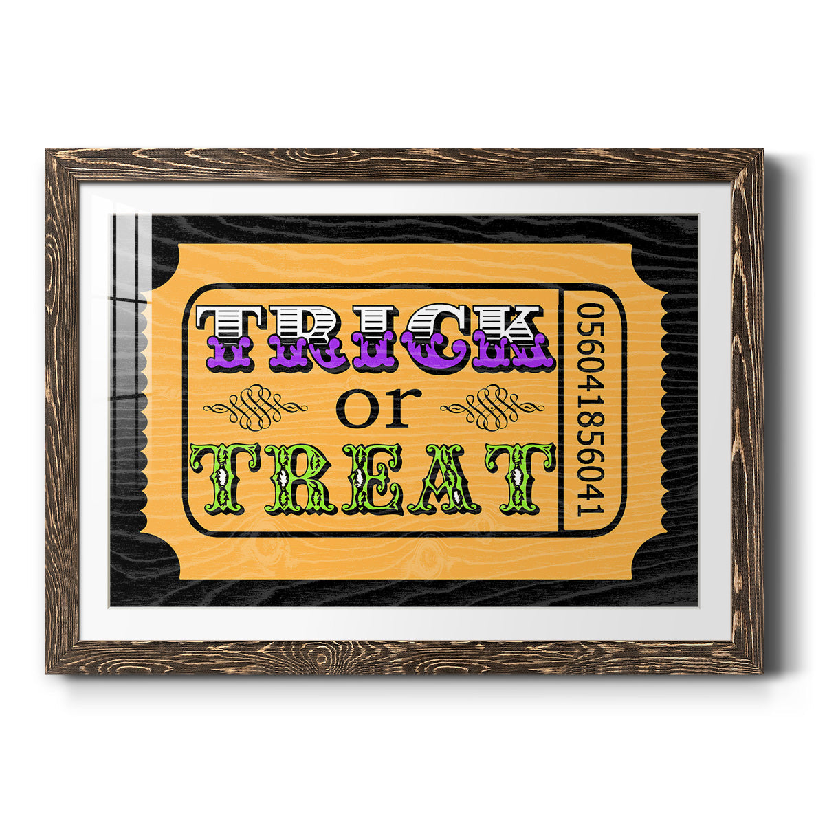 Trick or Treat Ticket - Barnwood Framed Art Print