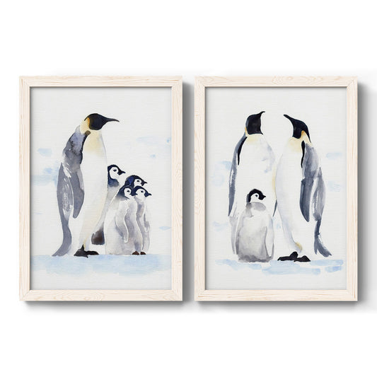 Emperor Penguins I - Barnwood Framed Canvas Set