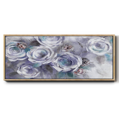 Iced Flowers - Floater Framed Canvas Print