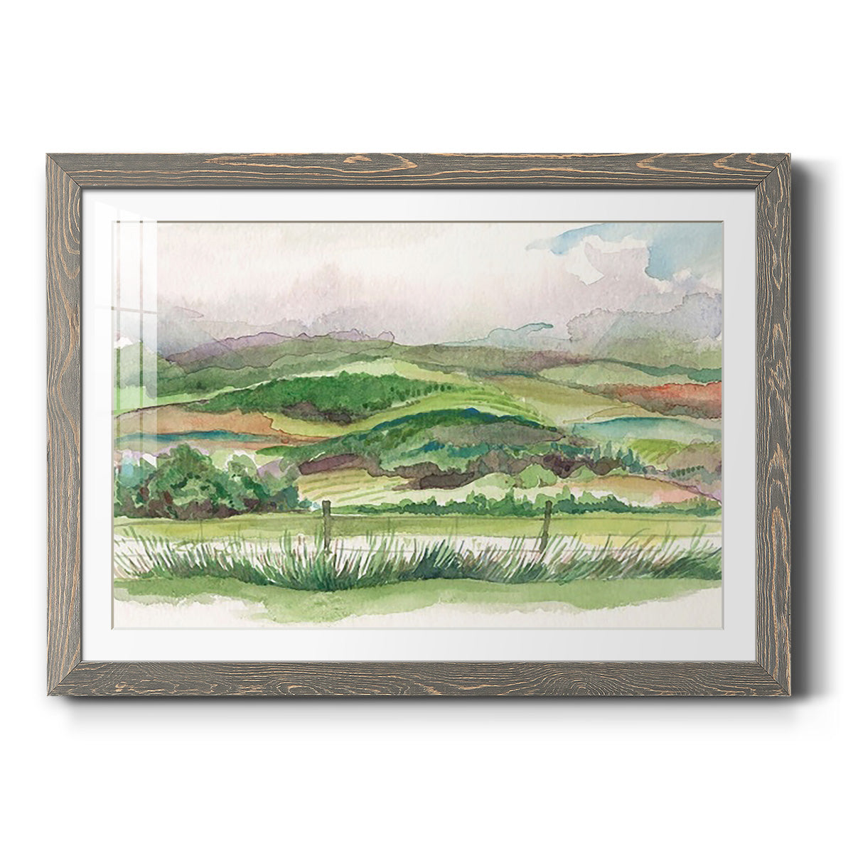 Bennachie Rain I - Barnwood Framed Art Print