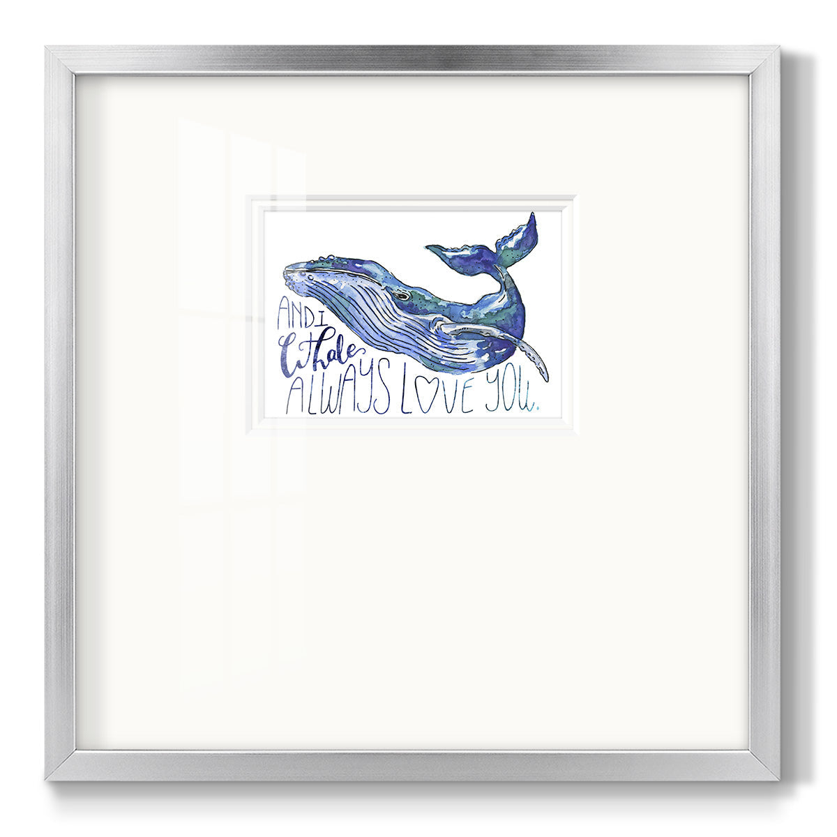 Whale Love I Premium Framed Print Double Matboard