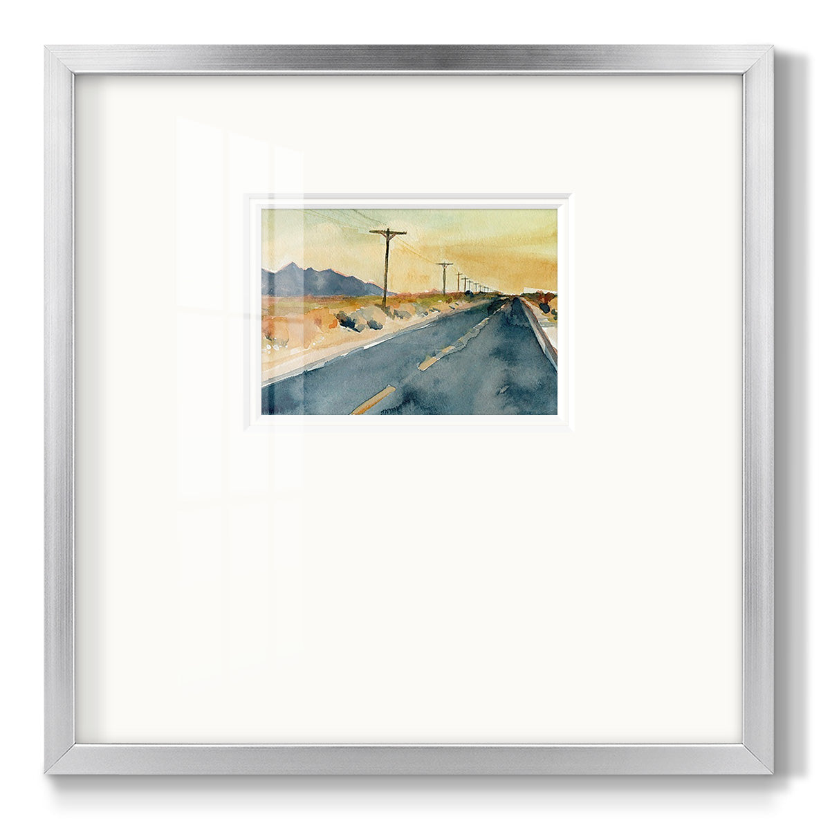 Deserted Highway II Premium Framed Print Double Matboard