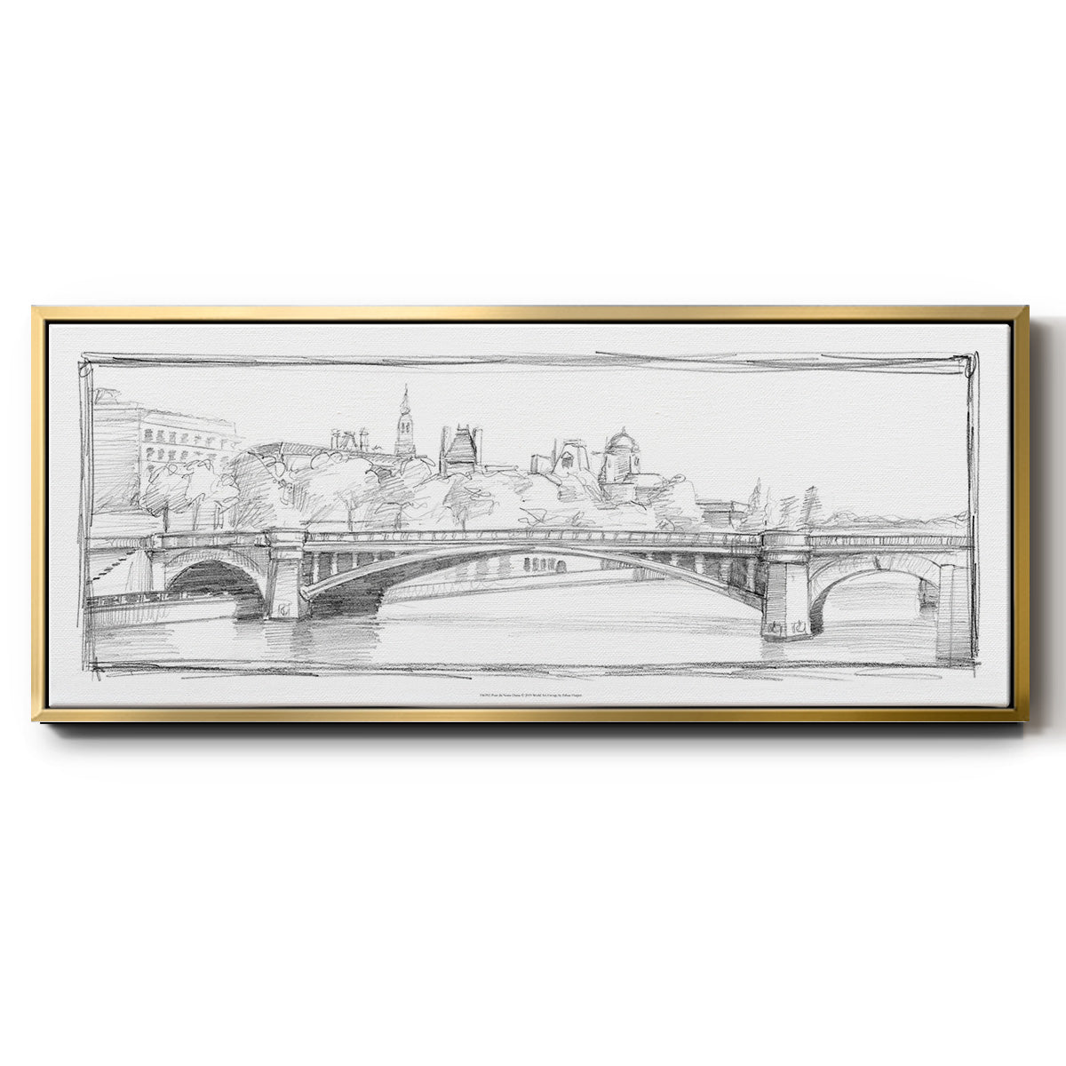 Pont de Notre Dame - Floater Framed Canvas Print