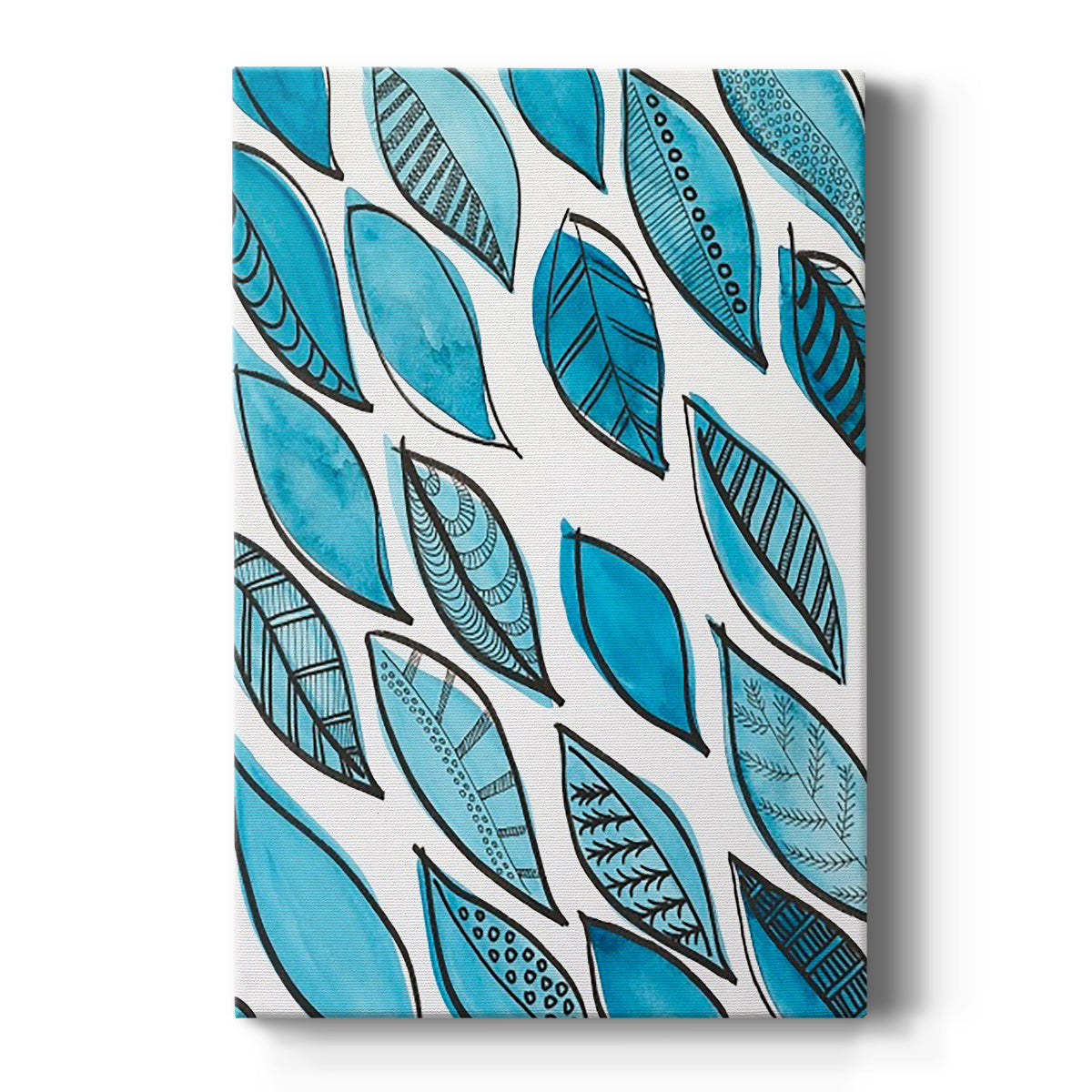 Patterned Leaf Shapes I - Canvas Art Print