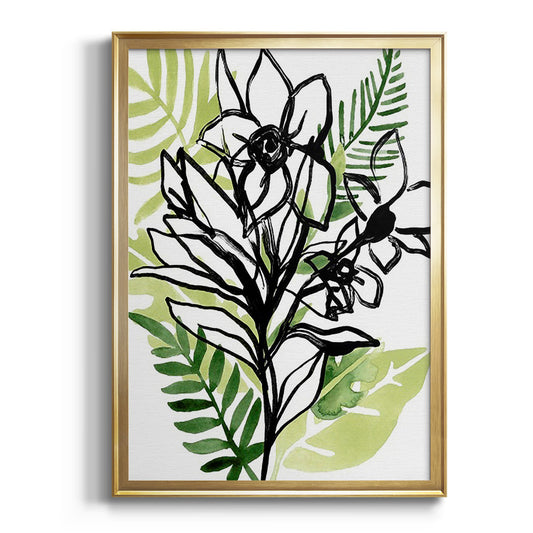 Tropical Sketchbook II - Modern Framed Canvas Print