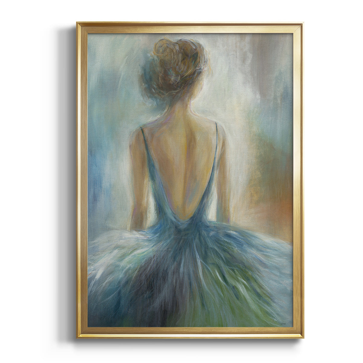 Lady in Blue -  Framed Canvas Print