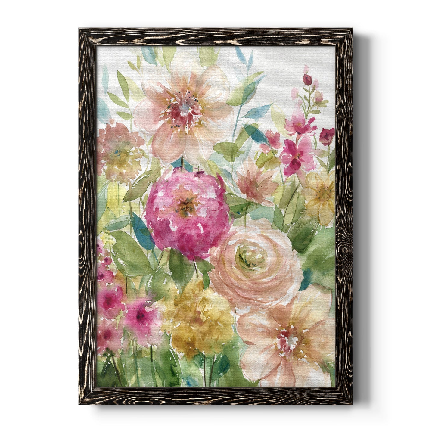 Jardin de Fleurs - Premium Canvas Framed in Barnwood - Ready to Hang