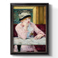Impressionist portrait scene with plum brandy by Édouard Manet printed on canvas in an ornate bronzed mahogany wood frame with a vertical orientation.