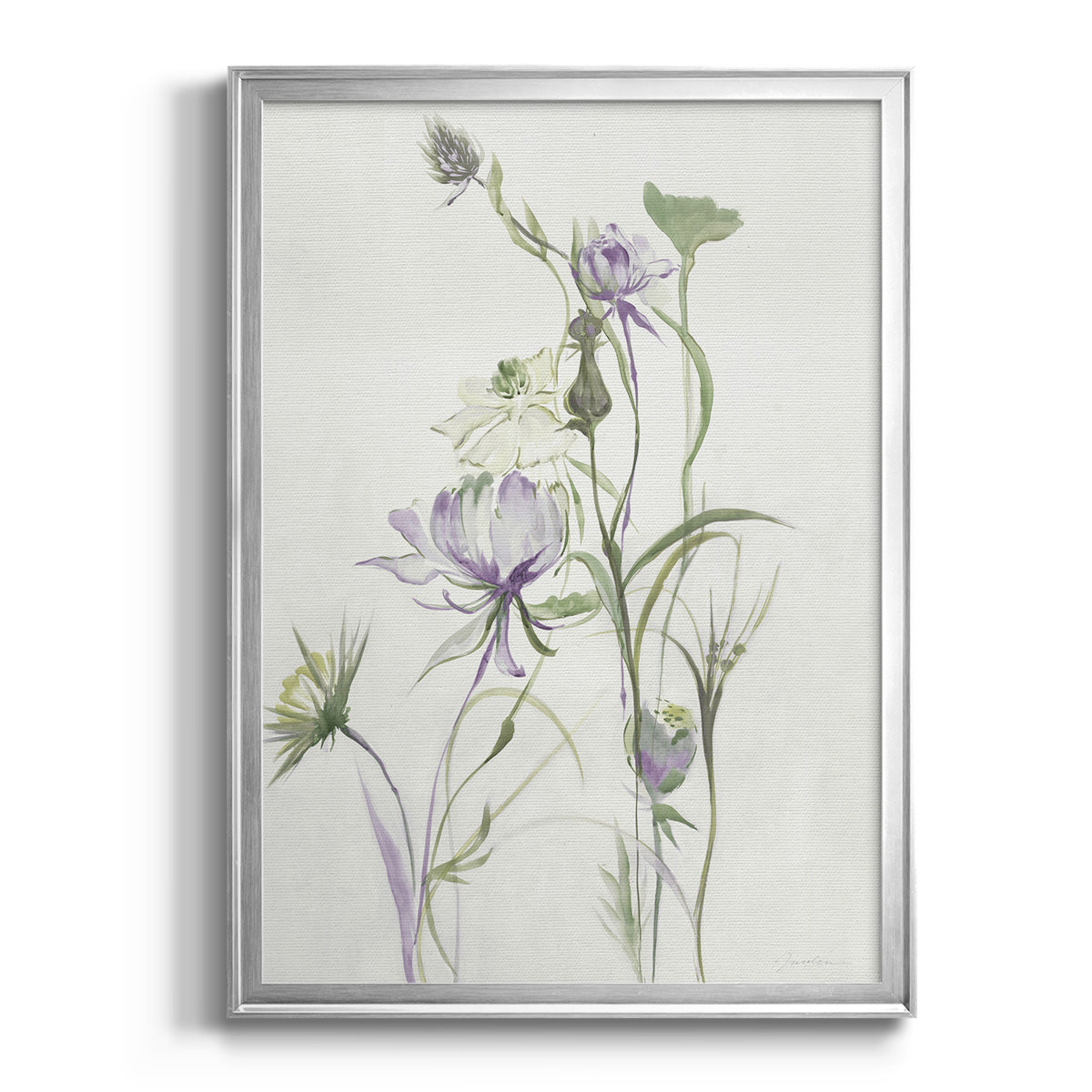 Late Summer Wildflowers II - Modern Framed Canvas Print
