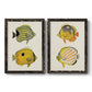 Yellow & Grey Fish III - Premium Framed Canvas 2 Piece Set - Ready to Hang