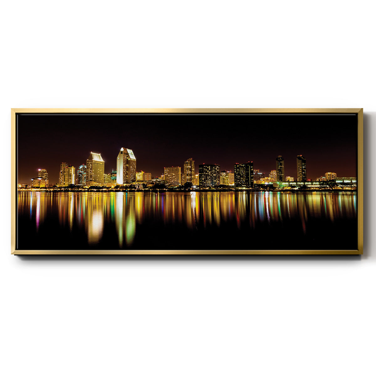 San Diego Skyline - Floater Framed Canvas Print