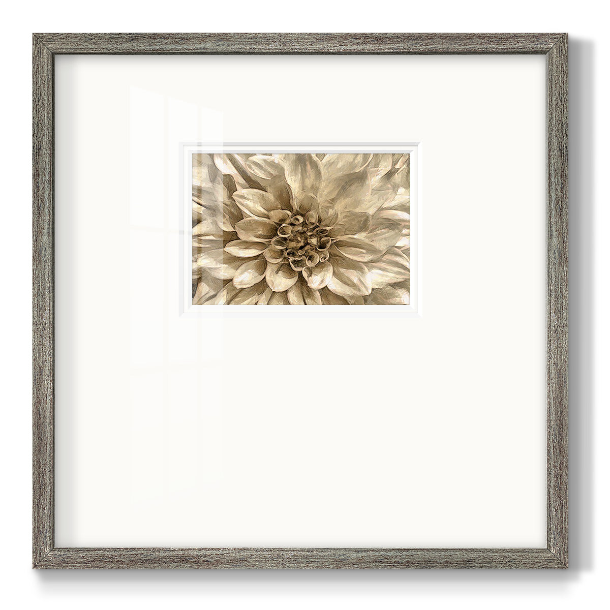 Neutral Wall Flower I Premium Framed Print Double Matboard