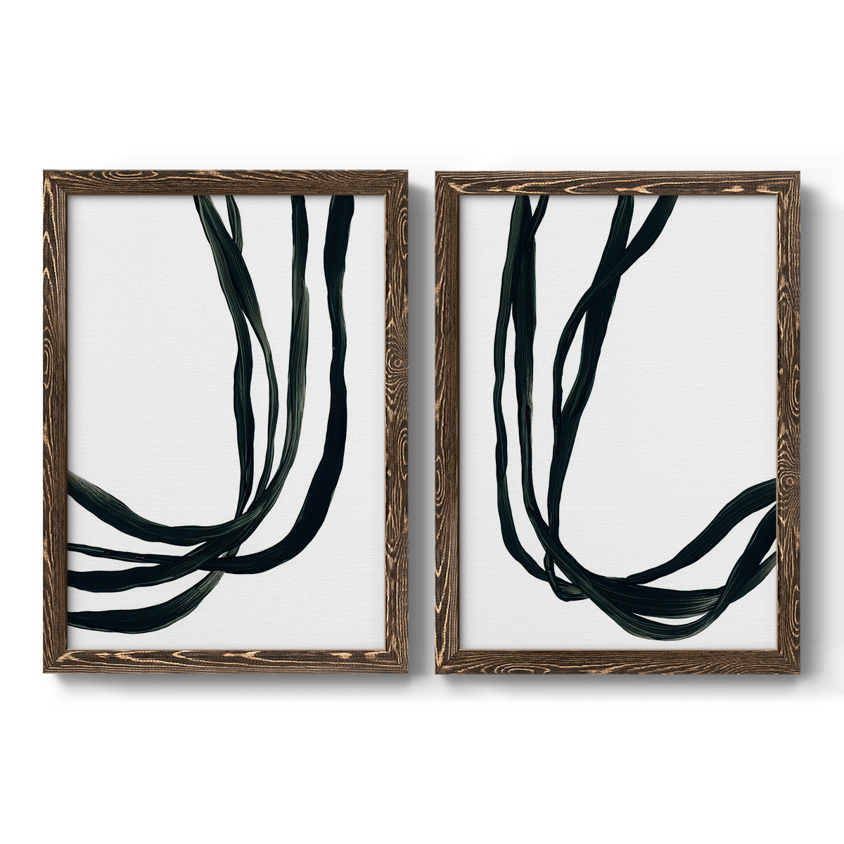 Onyx Ribbon I - Premium Framed Canvas 2 Piece Set - Ready to Hang