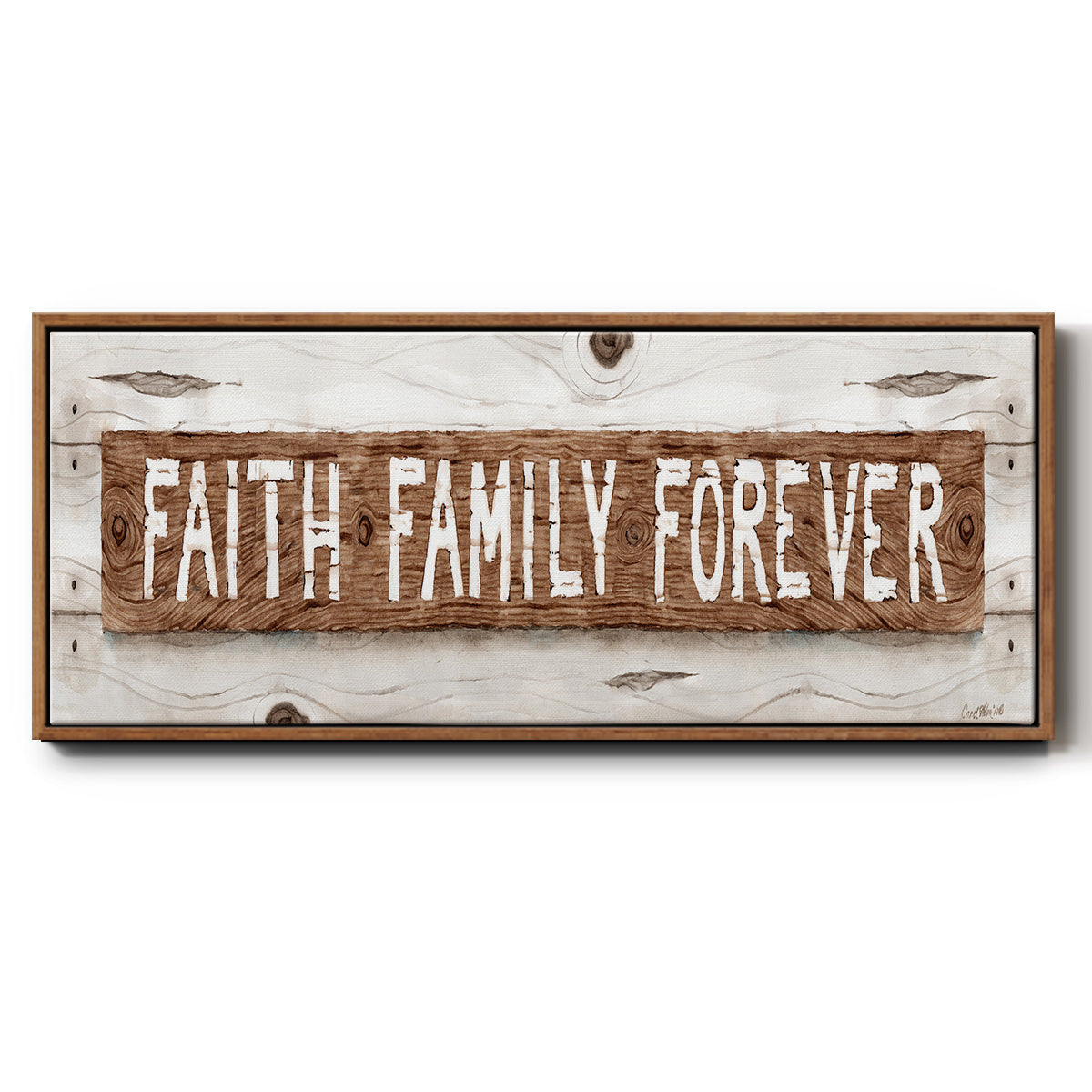 Faith Family Forever - Floater Framed Canvas Print
