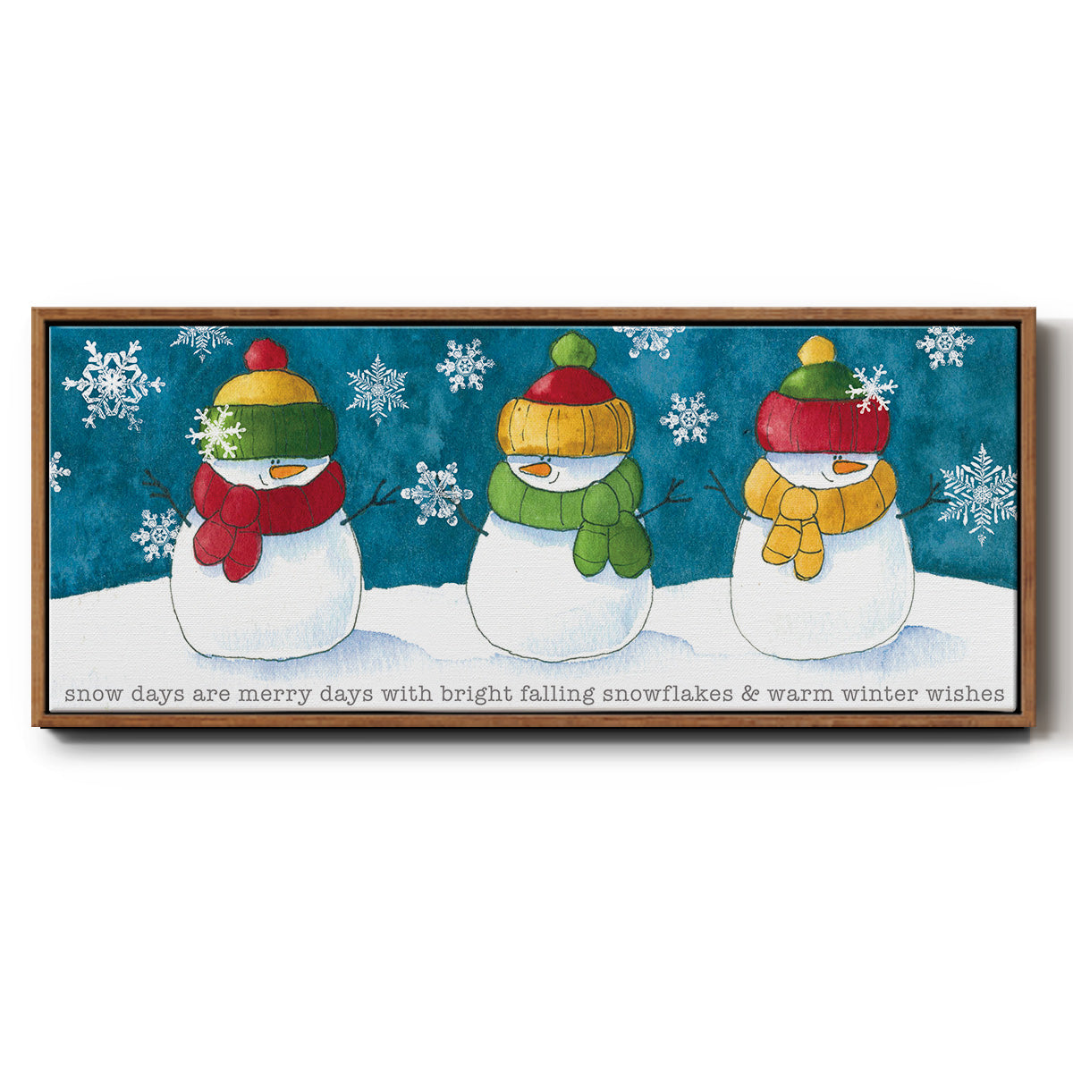 A Frosty Kiss - Floater Framed Canvas Print