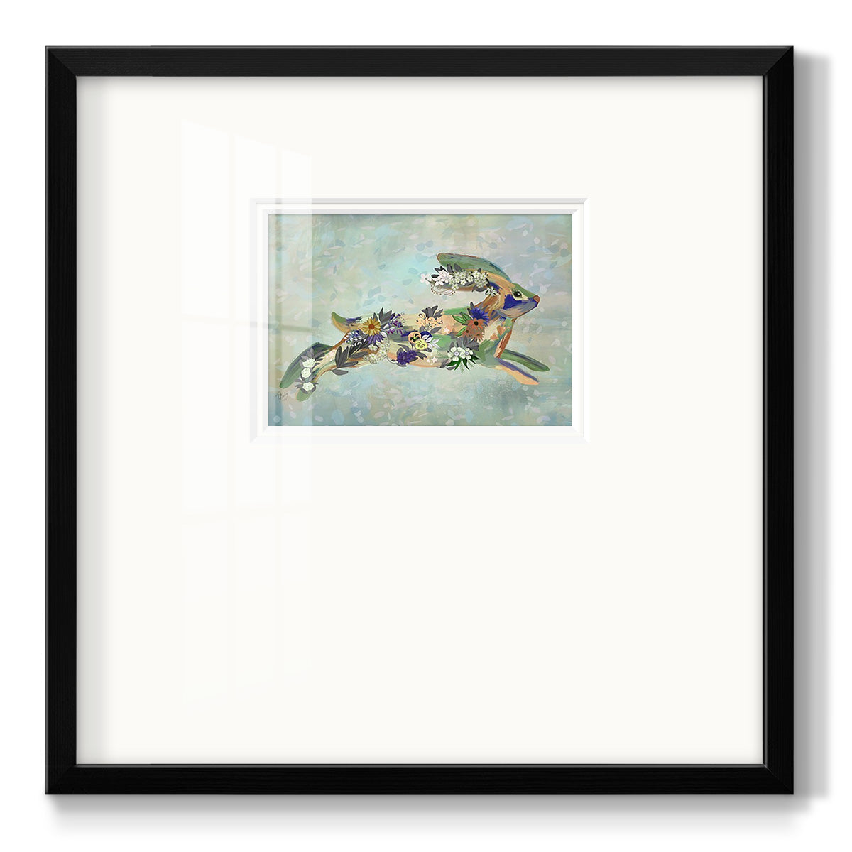 Fantastic Florals Hare, Running - Double Matboard Framed Print