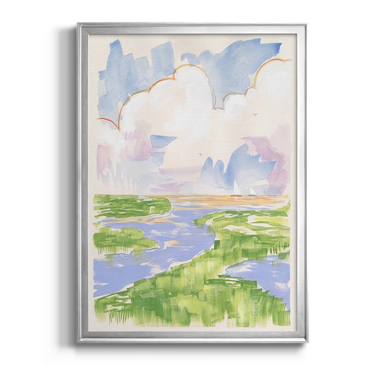 Low Country River Vista II - Modern Framed Canvas Print