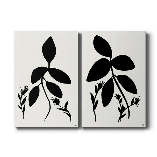 Silhouette Garden I Premium Gallery Wrapped Canvas - Ready to Hang - Set of 2