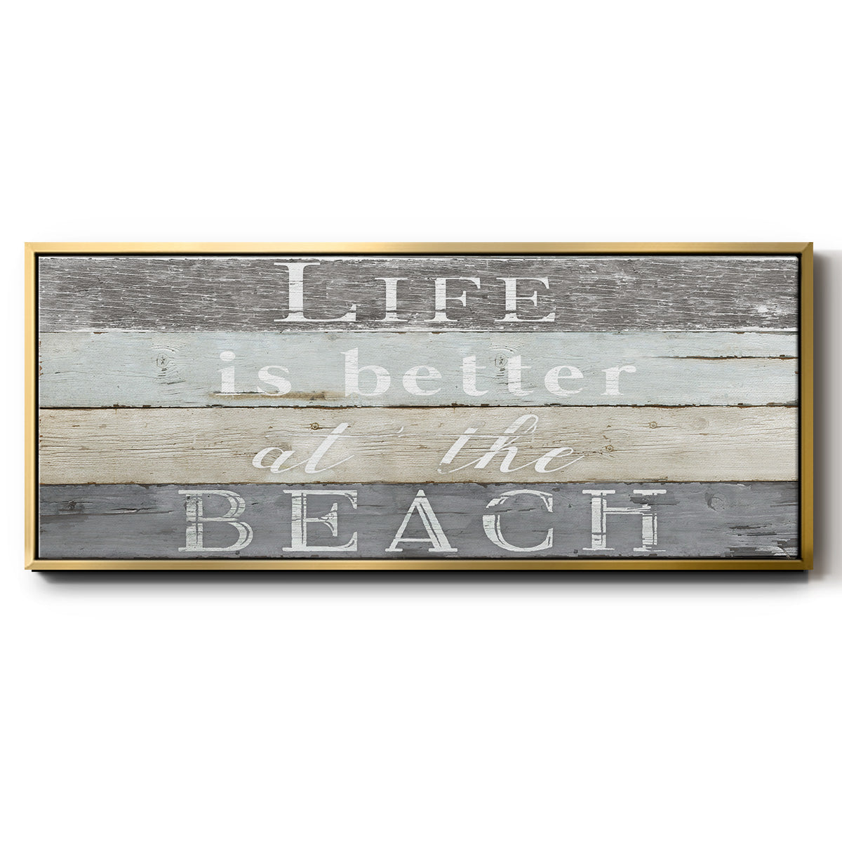 Life Better Beach - Floater Framed Canvas Print