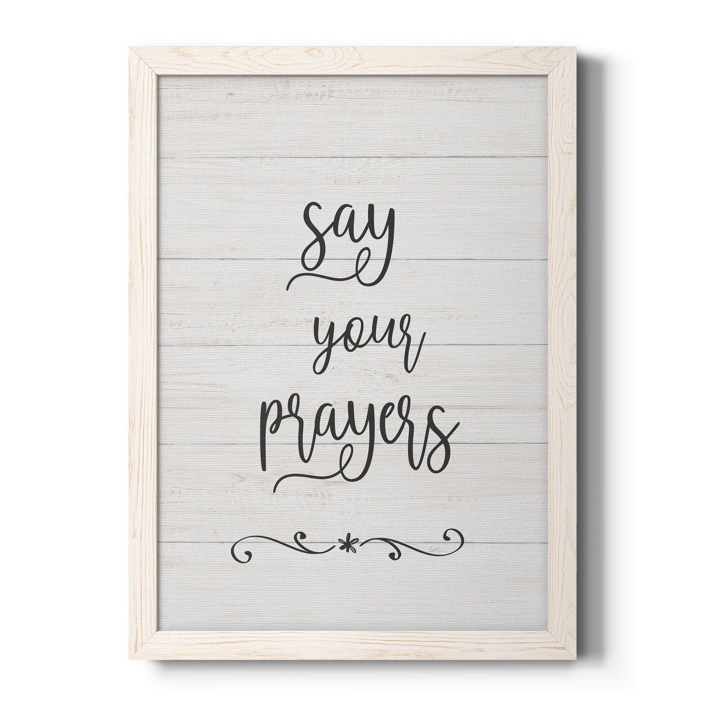 Say Your Prayers - Barnwood Framed Canvas Print