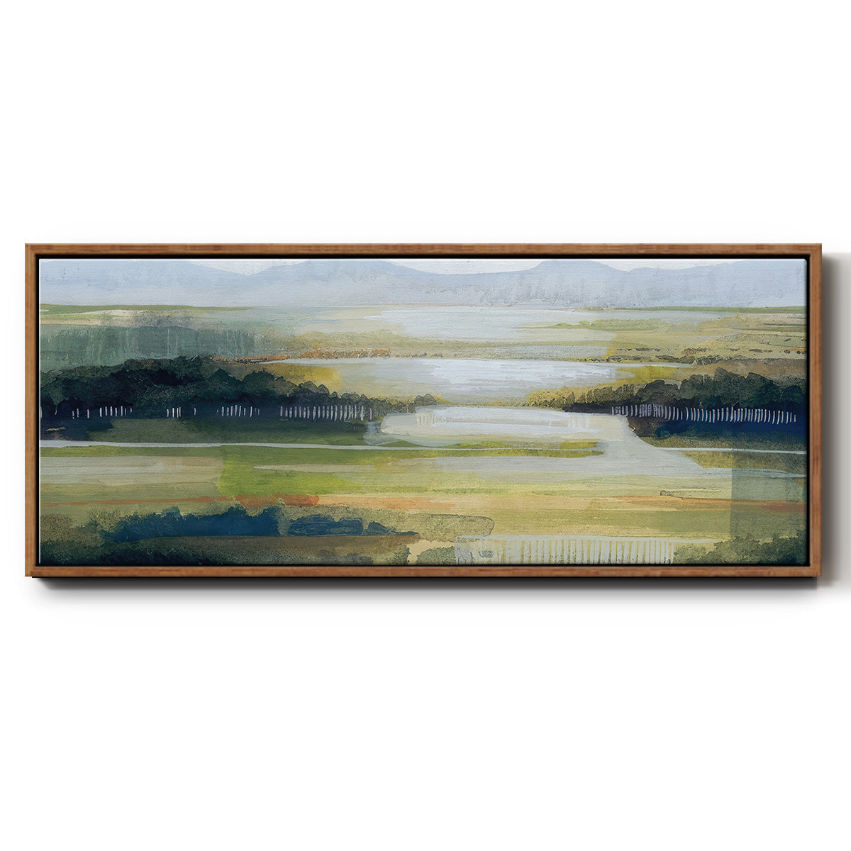 Lime Strata II - Floater Framed Canvas Print