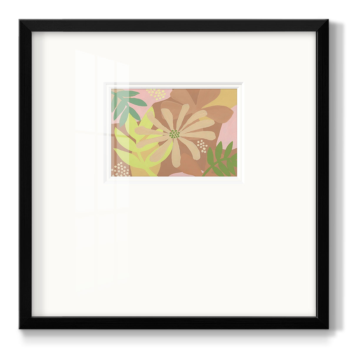 Neutral Blooms II - Double Matboard Framed Print
