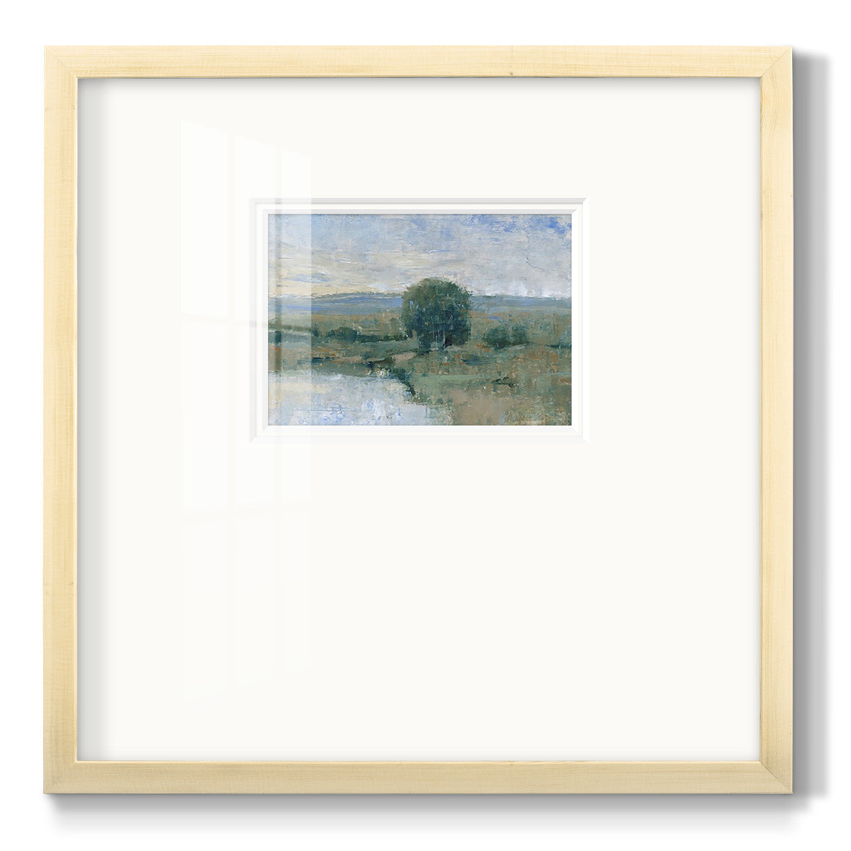 Riverbank Impression II - Double Matboard Framed Print